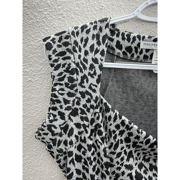 Womens Necessary Objects Dress Size Large Gray Black Animal Print Sleeveless - Picture 3 of 13